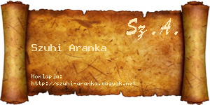 Szuhi Aranka névjegykártya